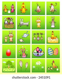 Set of vector symbols - Easter