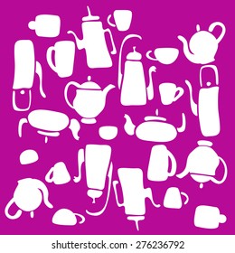set of vector symbols kettle. teapot