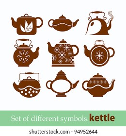 set of vector symbols kettle. teapot