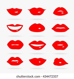 Set of Vector Symbols Lips