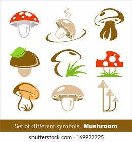 set of vector symbols mushroom.