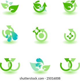 set of vector symbols on nature