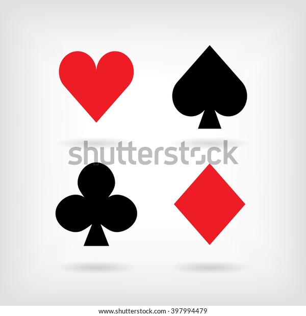 Set Vector Symbols Playing Cards Suit Stock Vector (Royalty Free ...