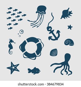 Set of Vector Symbols Sea