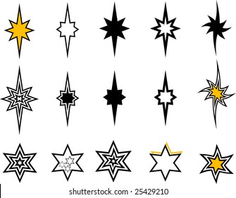 set of vector symbols - stars