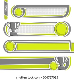 Set vector table spreadsheet, worksheet in cage to populate and record the results of sports lawn tennis matches, notes or text; lawn tennis ball and prize cup 