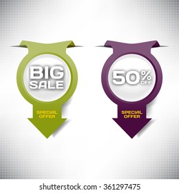 Set vector tag Big Sale paper banner special offer