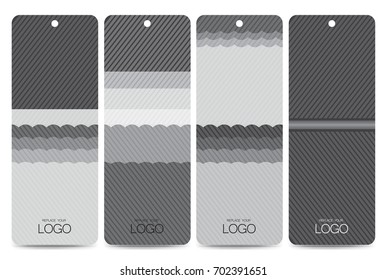 Set of vector tags or bookmarks,Black and white design concept,Classic modern pattern