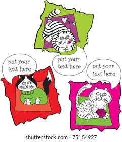 set vector talking cats