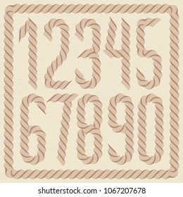 Set of vector tall numbers from 0 to 9, created with guilloche ornate, art ribbon. Can be used for logo creation in banking 