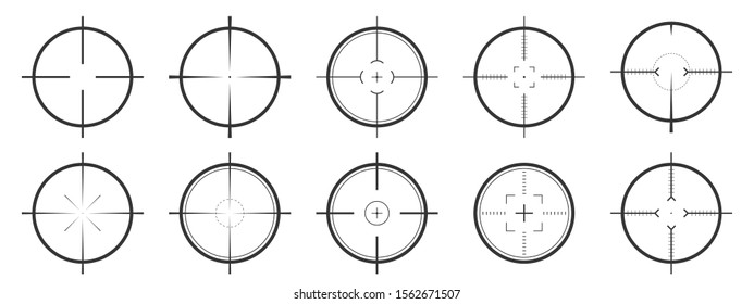 Set of vector target icons. Aim icons isolated. Aim icon in flat design