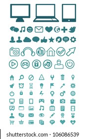 Set of vector technology icons for software, application or websites