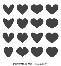 Set of vector template. Abstract heart icons.