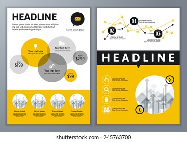 Set of vector template for brochure, flyer, poster, application and online service.  Colorful circles vector background.