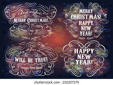 set vector template with elements of calligraphy