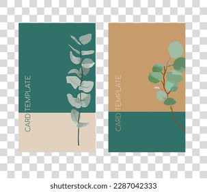 Set vector template of eucalyptus branch