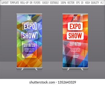 Set of Vector template layout  roll up,brochure,cover,flyer,leaflet,business presentation,booklet,banner,poster,promotion.Abstract background illustration with colorful triangle element