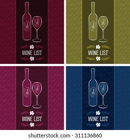 set of vector templates for cover menus and wine