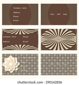 set of vector templates for invitations, business cards