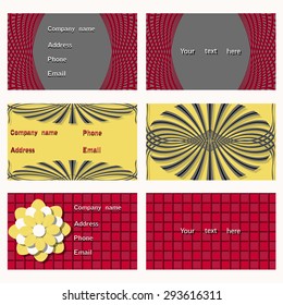 set of vector templates for invitations, business cards