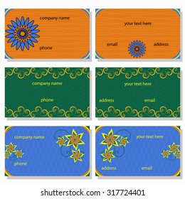 set of vector templates for invitations, business cards