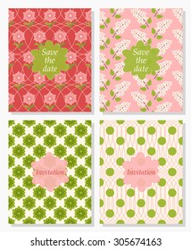Set of vector templates for invitations, save the date