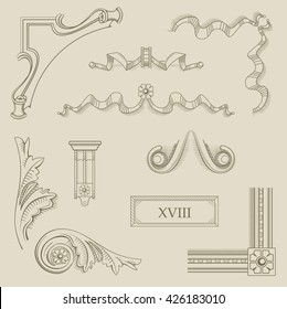 Set of vector templates for logos and icons on the theme of quality in retro style. Collection certificates elements.