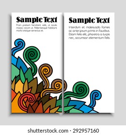 Set of Vector Templates with original drawing doodle pattern. Abstract Background for Web, Flyers, Posters and Brochures. Background with hand drawn doodle geometric elements.