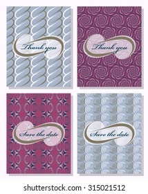 Set of vector templates for save the date, thanks