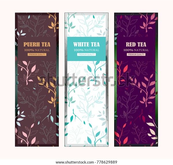 Set Vector Templates Tea Packages Labels Stock Vector (Royalty Free ...