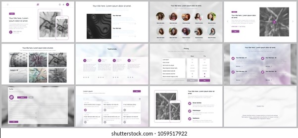 Set of vector templates for website design, minimal presentations, portfolio. Simple elements on white background. Templates for presentation slides, flyer, leaflet, brochure cover, annual report.