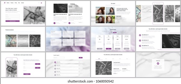 Set of vector templates for website design, minimal presentations, portfolio. Simple elements on white background. Templates for presentation slides, flyer, leaflet, brochure cover, annual report.