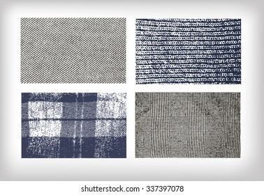 set of vector textures cloth jeans tweed