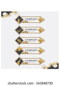 Set of vector thai art  vintage design elements and frames
