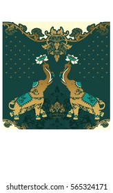 Set of vector thai card templates with floral elements for business cards, invitations, postcards. Vector illustration.