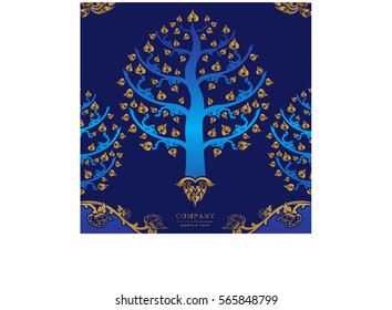 Set of vector thai card templates with floral elements for business cards, invitations, postcards. Vector illustration.