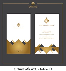 Set of vector thai card templates with floral elements for business cards, invitations, postcards. Vector illustration.