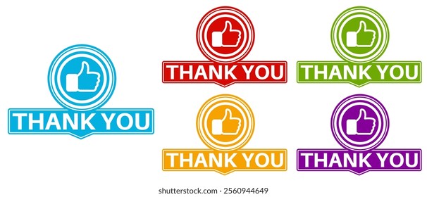 set vector thank you sign icon. thanks badges symbol labels sticker design illustration