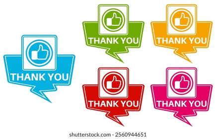 set vector thank you sign icon. thanks badges symbol labels sticker design illustration