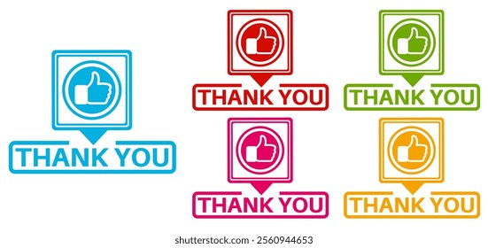 set vector thank you sign icon. thanks badges symbol labels sticker design illustration