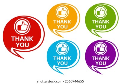 set vector thank you sign icon. thanks badges symbol labels sticker design illustration