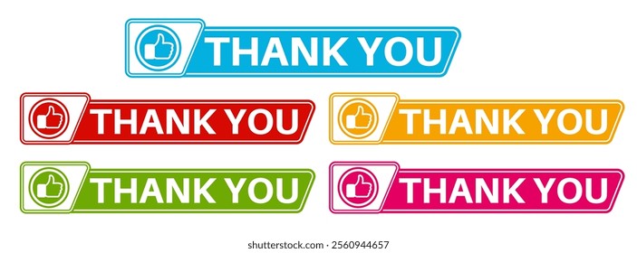 set vector thank you sign icon. thanks badges symbol labels sticker design illustration