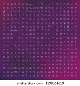 Set of vector thin line icons