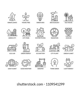 set of vector thin line science icons