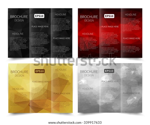 Set Vector Threefold Brochure Design Templates Stock Vector Royalty Free