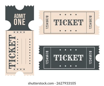 Set of vector tickers. event ticket template