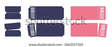  set of vector tickets. tear-off ticket