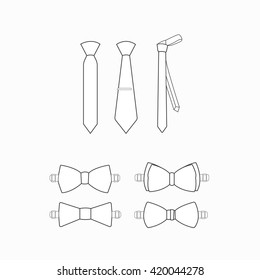 Set of Vector Ties and Bow Ties