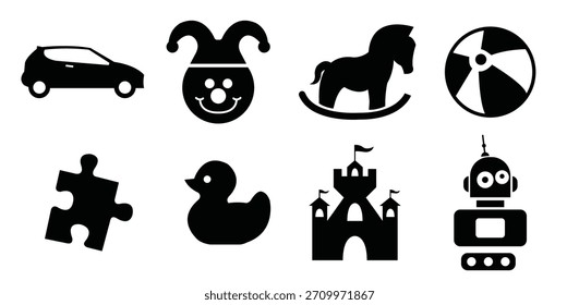 conjunto de ilustração de brinquedos vetoriais