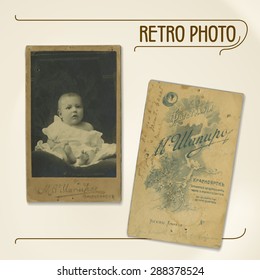Set of vector traces of ancient photos from the early 20th century
